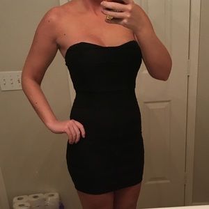 Black Lace Strapless Dress